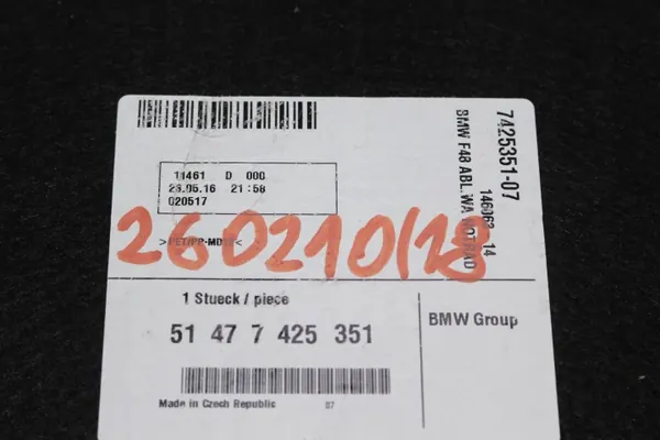 Reserveradabdeckung BMW X1 (F48) OEM 7425351 image 5