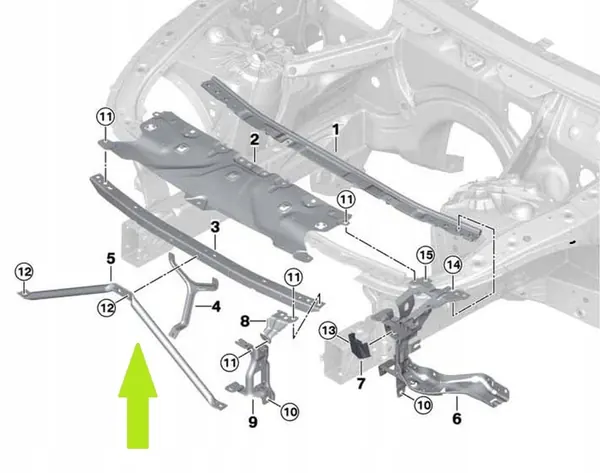 Front Support Bracket BMW 5 G30 G11 G14 F91 G32 51647357211 image 2