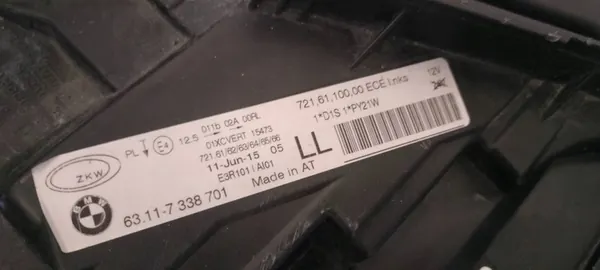 BMW 3 F30 F31 Vänster Framsida Bi Xenon Dynamisk LED Lampa 7338701 image 6