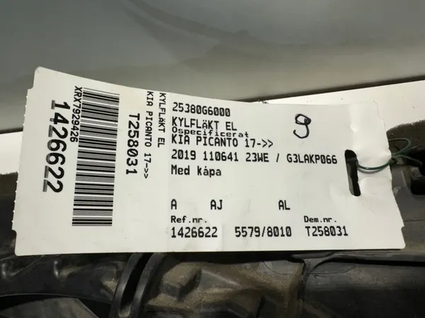 KIA PICANTO 1.0 1.2 Fläkt 2017 - 25380-G6050 image 2