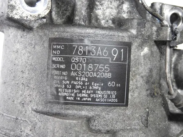 Compressore A/C MITSUBISHI ASX 2014 1.8 Diesel 7813A691 image 2