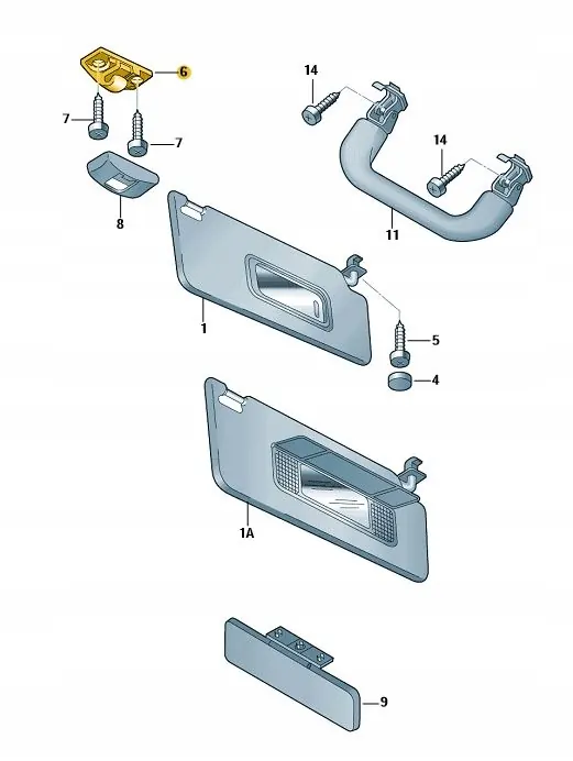 Zonneschermhouder Skoda OE 1Z0857561E image 7