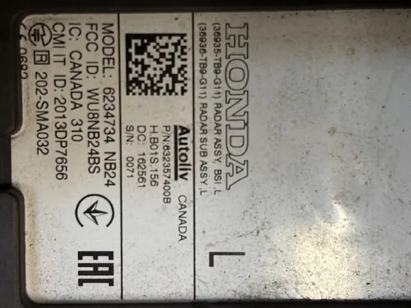 HONDA CIVIC IX RADARSENSOR VÄNSTER COMBI 36930-TB9-G11 image 3