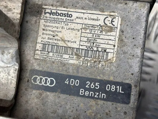 Audi A8 S8 D2 Webasto Lämmitin 4D0265081L image 4