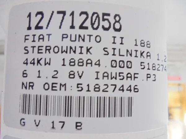 Unité de contrôle moteur Fiat Punto II 51827446 image 7
