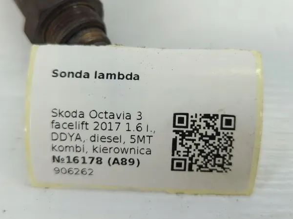 Lambda sensor Skoda Octavia 3 facelift 2017 906262 image 5