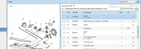 Volvo V70 2002 Lichtniveau schakelaar, OEM 9178539 image 5