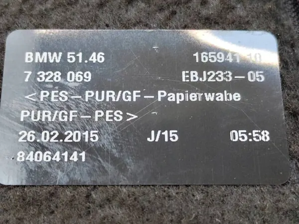Étagère coffre arrière BMW 3 GT F34 OEM 7328069 image 3