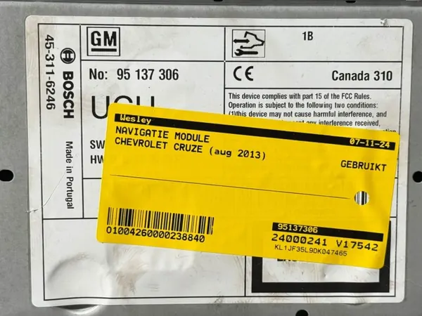 OEM 95137306 Radio Navigatielezer voor Chevrolet Cruze image 3