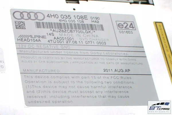 Changer DVD OEM 4H0035108E pour Audi A6 A7 A8 VW Touareg image 7