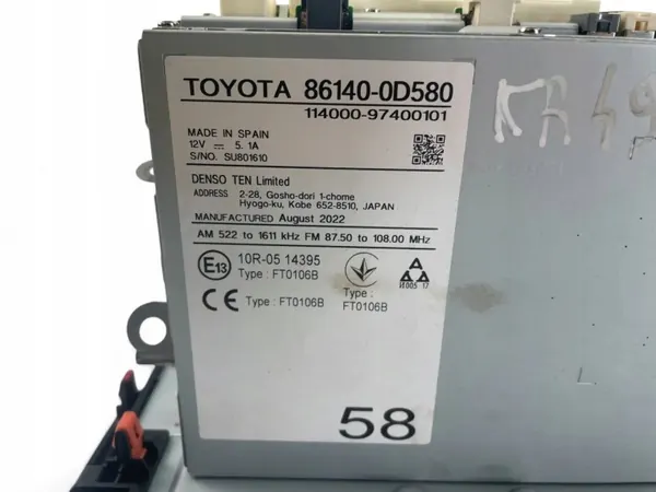 Écran de navigation Toyota Yaris OEM 861400D580 2021 image 9