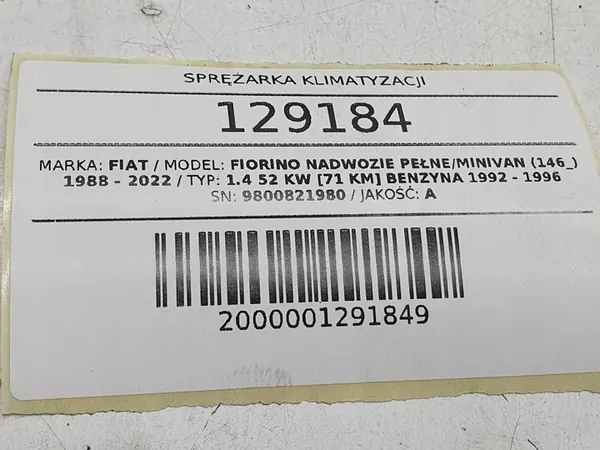 Compresor de aire acondicionado Fiat Fiorino 9800821980 image 8