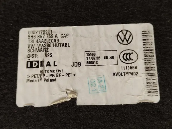 VW Golf 8 achter kofferbakplank OEM 5H6867769A image 5