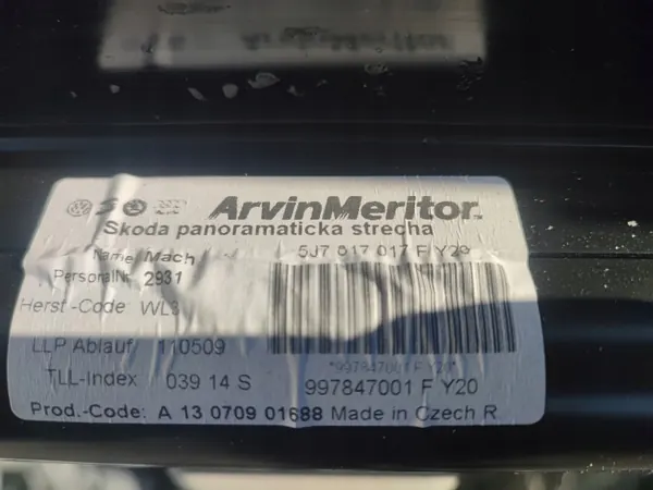Skoda Roomster Panoramadach Glas OEM 5J7817017F image 5