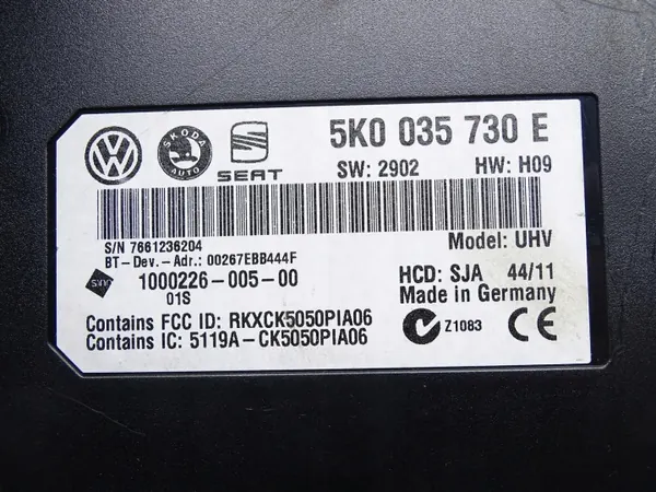 Bluetooth-module OEM 5K0035730E voor SEAT Alhambra II image 5