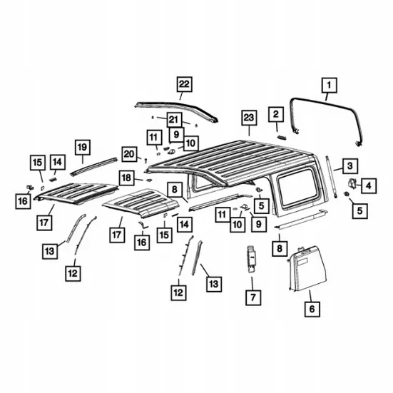 Hårdtak fästklämma OEM 68368994AC för Jeep Wrangler JL image 4