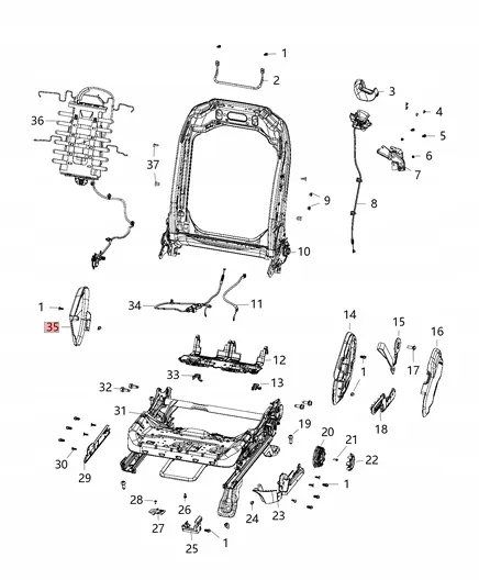 Tampa de assento esquerda OEM 6CK62TRMAB Jeep Wrangler image 4