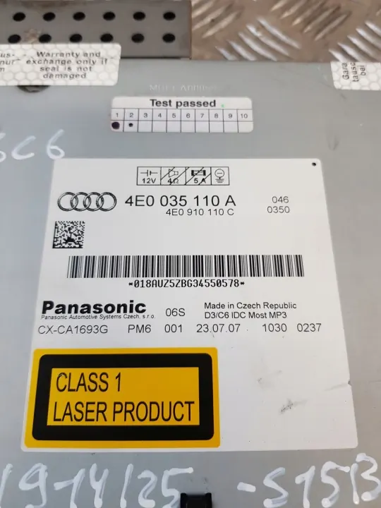 Audi A6 C6 CD-wisselaar OEM 4E0035110A 4E0910110C image 3