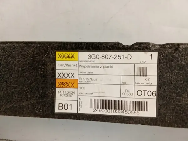 Absorvedor de pára-choques dianteiro OEM 3G0807251D VW Passat B8 image 5