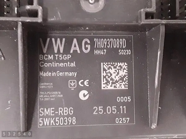 2011 Seat Ibiza ECU 7H0937089D 1.4 Essence image 3