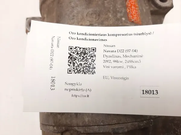 Compressore Aria Condizionata 2.5 D Nissan Navara D22 image 6
