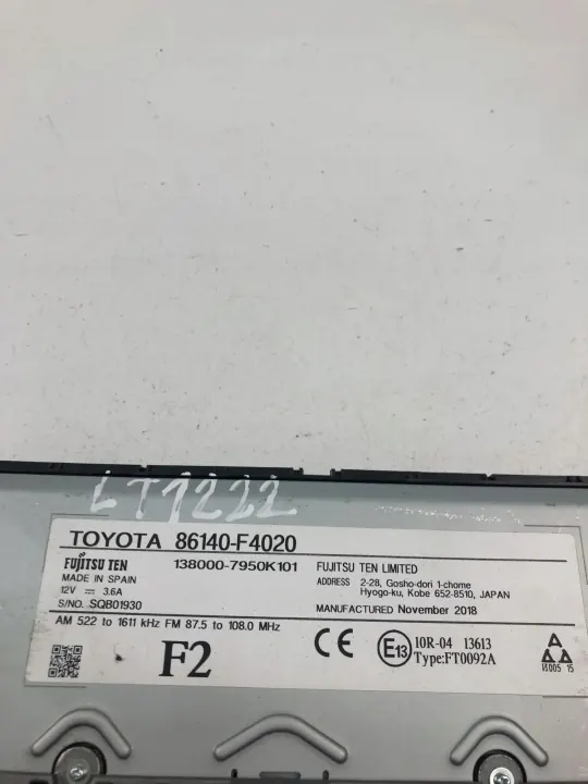 Écran de navigation Toyota C-HR OEM 86140F4020 Occasion image 4