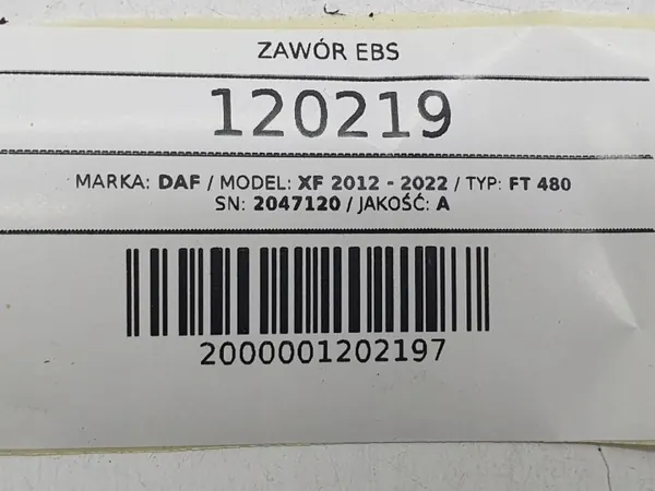 Válvula Moduladora Travão EBS OEM 2047120 para DAF XF 106 image 10