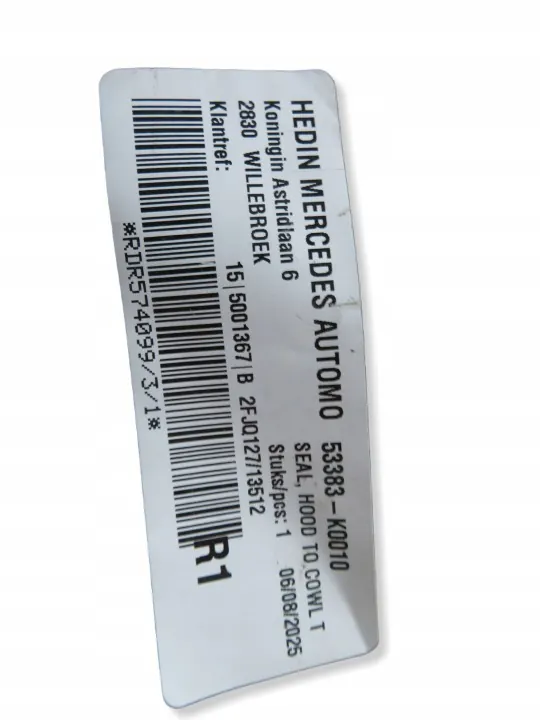 Joint de capot Toyota Yaris P21 OEM 53383K0010 image 4