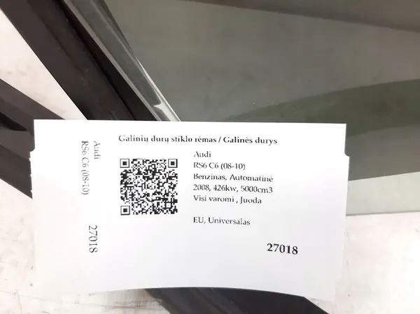 Takaluukun ikkunakehys Audi RS6 C6 2008 4F0867370C image 5