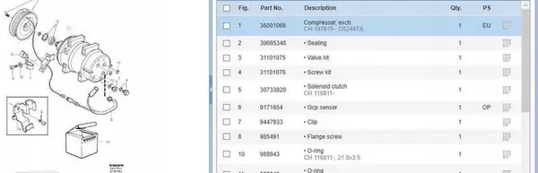 Volvo S80 I ilmastointikompressori 2.4L 125kw OEM 36001066 image 7