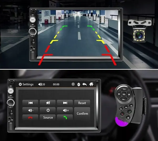Rádio Carro Podofo B0998SWK6S 2-DIN com Ecrã Tátil 7" image 4