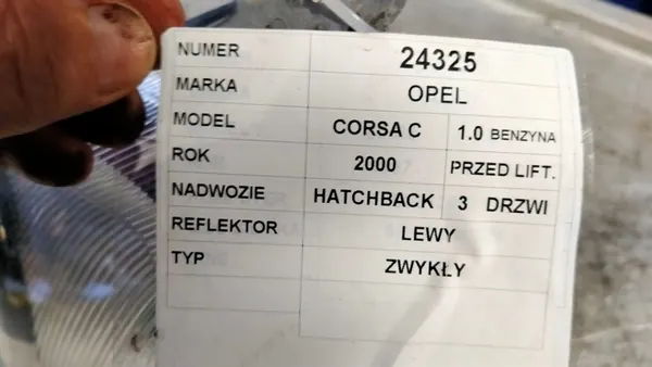 Lámpara delantera izquierda Opel Corsa C 9196231 image 4