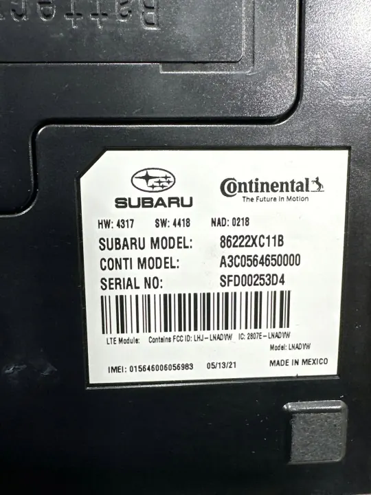 Styrenhet Subaru Ascent 2021 OEM 86222XC11B image 8