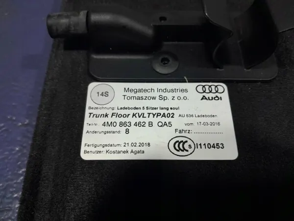 Tapis de coffre Audi Q7 II OEM 4M0863462B - Occasion image 3