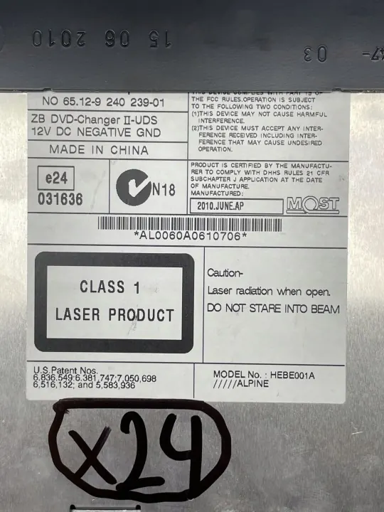 BMW DVD-vaihtaja OEM 9240239 F01 F10 F11 F20 image 9
