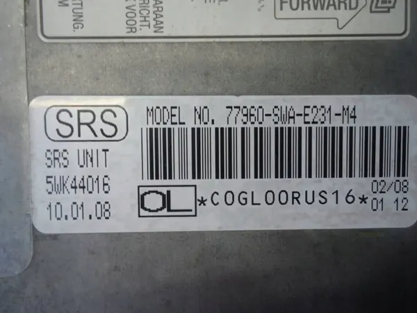Sensor Airbag Honda CR-V III OEM 77960-SWA-E231-M4 image 3