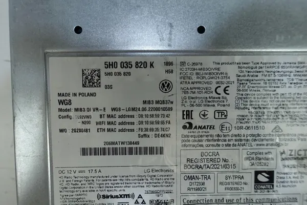 Käytetty MIB3 Media-lukija OEM 5H0035820K VW Golf VIII:lle image 5