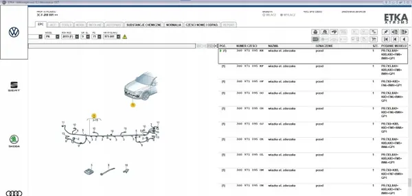 OEM 3G0971095EE Fram PDC-sensorkabel VW Passat B8 image 3