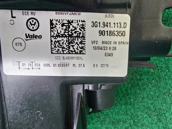 VW PASSAT B8 VASEN IQ.LIGHT FULL LED VALO 3G1941113D image 5