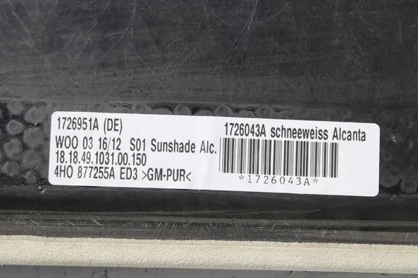 Audi A8 Toldo Techo Solar OEM 4H0877255A - Blanco Nieve image 6