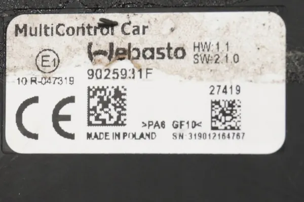 Webasto Multicontrol Paneeli 9025931F image 4