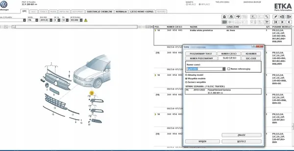 Volkswagen OE 3G0854661 griglia paraurti, sinistra image 5