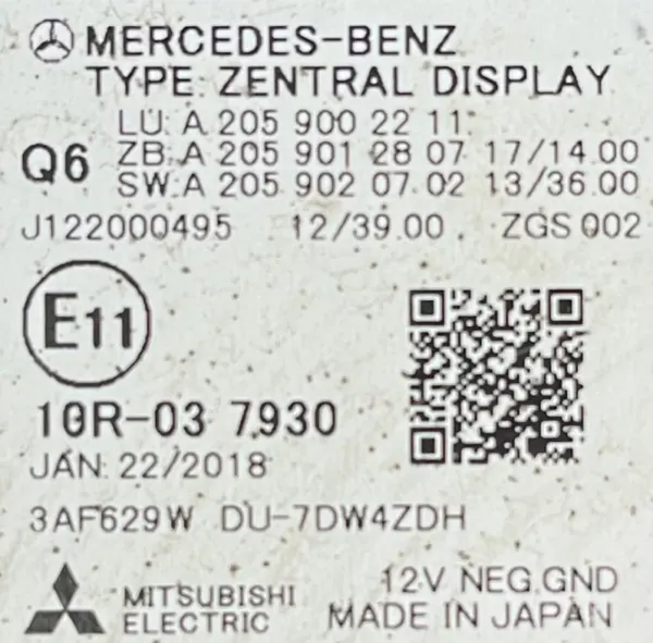 Navigatiedisplay Mercedes C-Klasse W205 OEM A2059002211 image 5