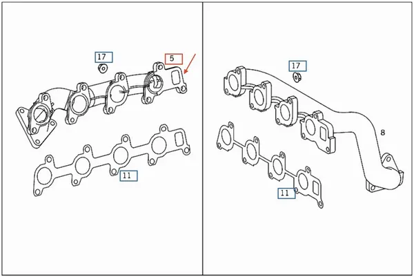 Turbocharger Collector Mercedes W203 W211 2.2 CDI A6111420501 image 7