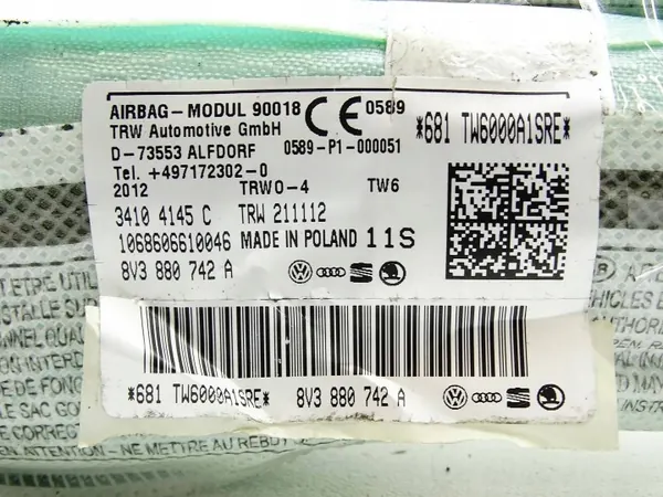 Cortina airbag derecha OEM 8V3880742A para Audi A3 8V image 5