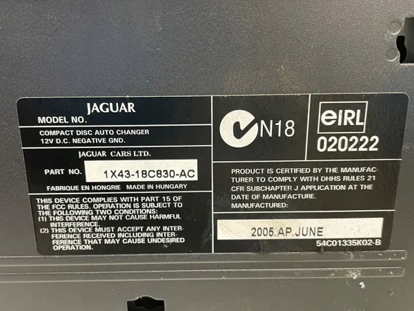 Plaatwisselaar Jaguar OE 1X43-18C830-AC - Gebruikt image 7