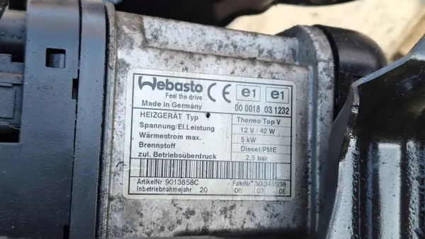 Webasto-värmare OEM 000018031232 för VW Touran 1.9L image 3