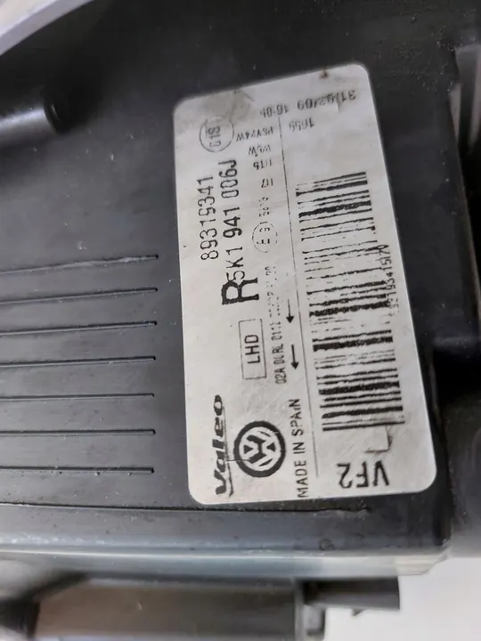 VW GOLF VI 5K1 FAROL DIREITO 5K1941006 J OEM image 9