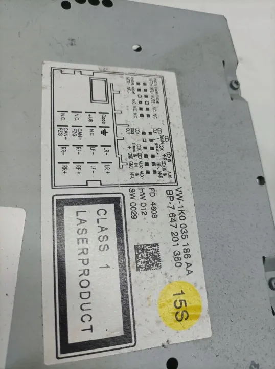 Rádio OEM 1K0035186AA para VW Caddy III (2003-) image 3