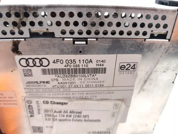 Audi A6 Allroad CD/DVD-vaihtaja OEM 4F0035110A image 7